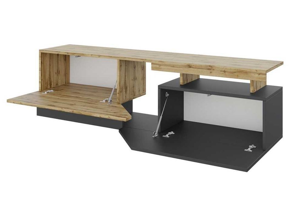 Comoda TV gri antracit/stejar wotan