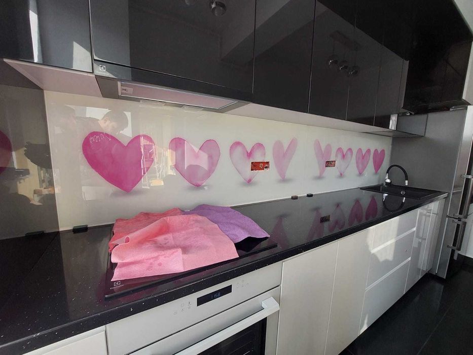 Sticla colorata printata contrablat bucatarie Backsplash