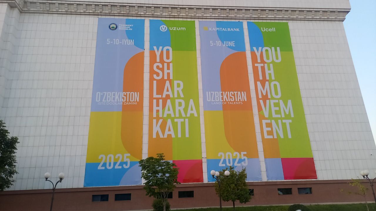Banner 19×5 metr toza yirtilmagan o'ralgan tayyor holatda