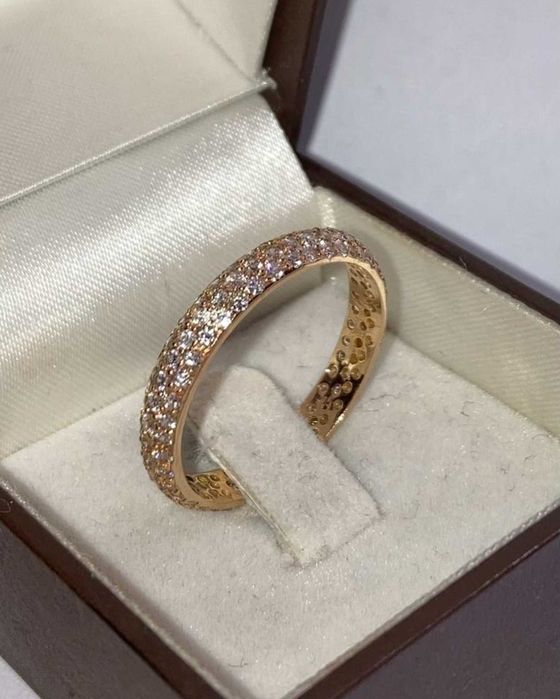 Inel de aur galben 18k - tip verigheta cu diamante 2.0 ct , marimea 67