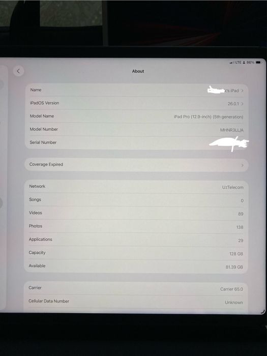 iPad Pro 12.9 M1 / Sim Card