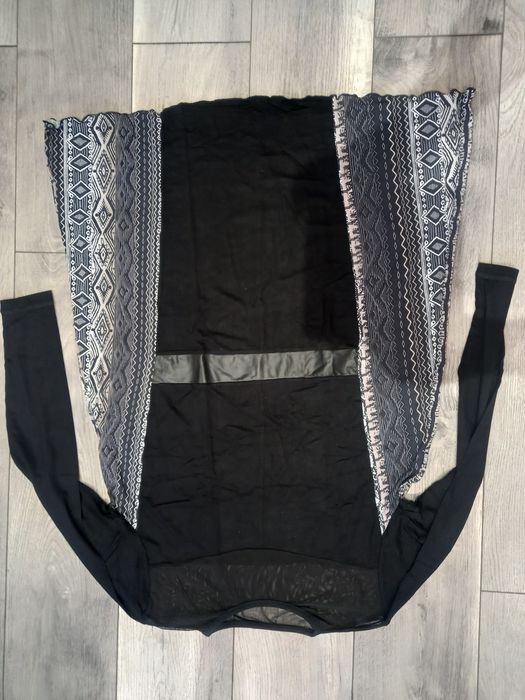 Туника с тюл и кожен ефект - размер 2ХЛ