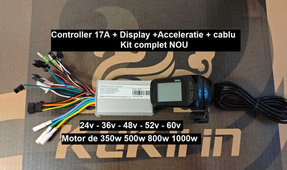 Controller Display Ecran 36v 48v 52v 60v + acceleratie Motor Trotineta