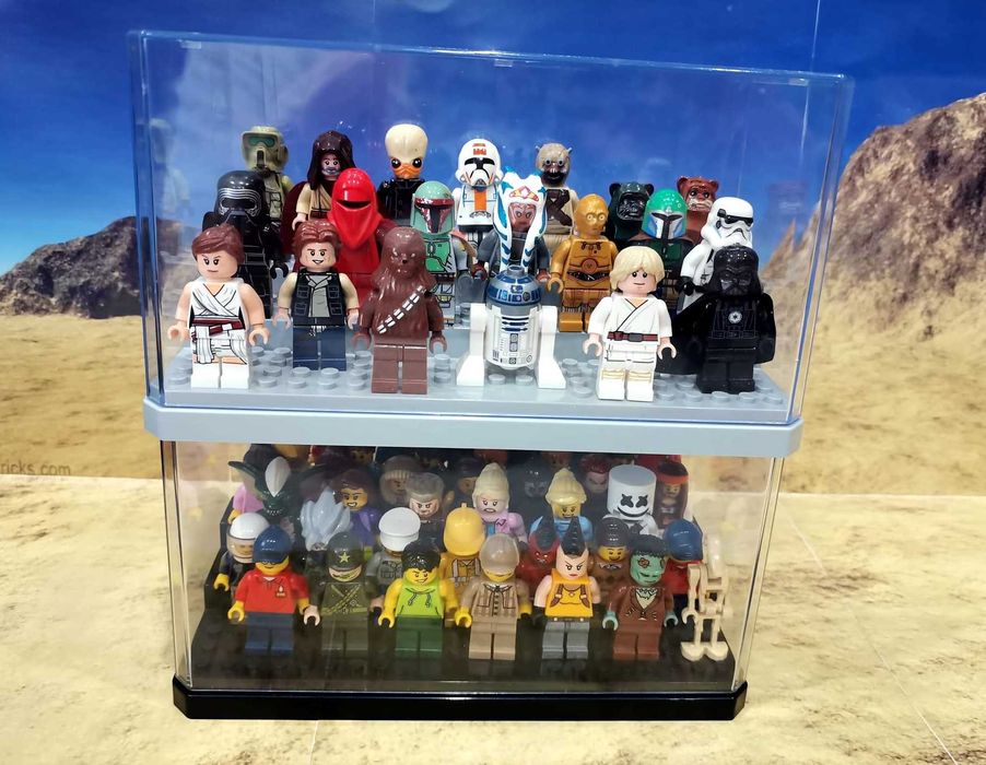 Cutie depozitare / prezentare colectie de Minifigurine Lego: negru/gri