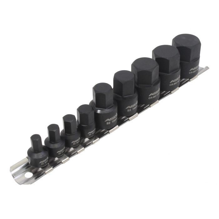 Set capete de chei hexagonale tip imbus 1/4 - 3/8 6-19mm 9 piese