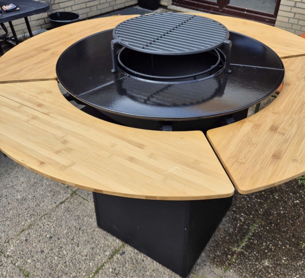 Gratar cu plita otel firepit