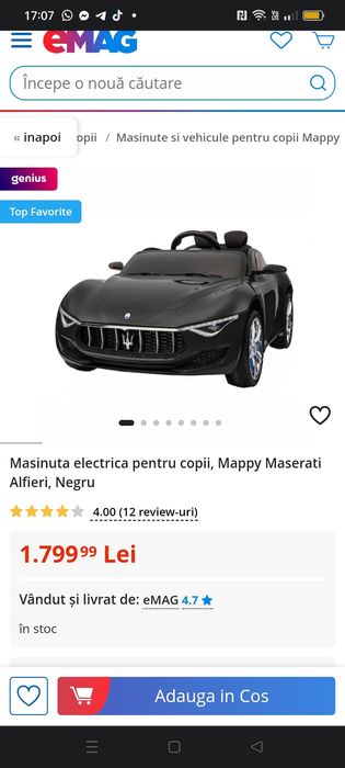 Mașinuță electrica pentru copii Maserati