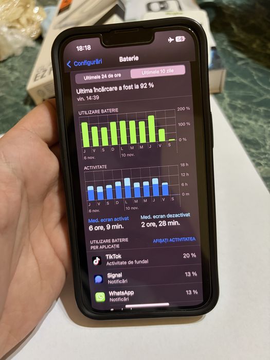 Iphone 13 128gb MidnightBlue excelent liber de retea cu folie si husa