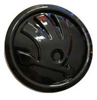 Emblema stema Skoda capota negru lucios 90mm/80mm Octavia Fabia Superb