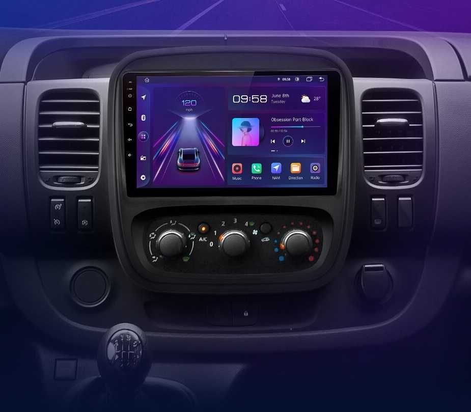 Navigatie android dedicata 9" Opel Vivaro, Renault Trafic,Fiat Talento