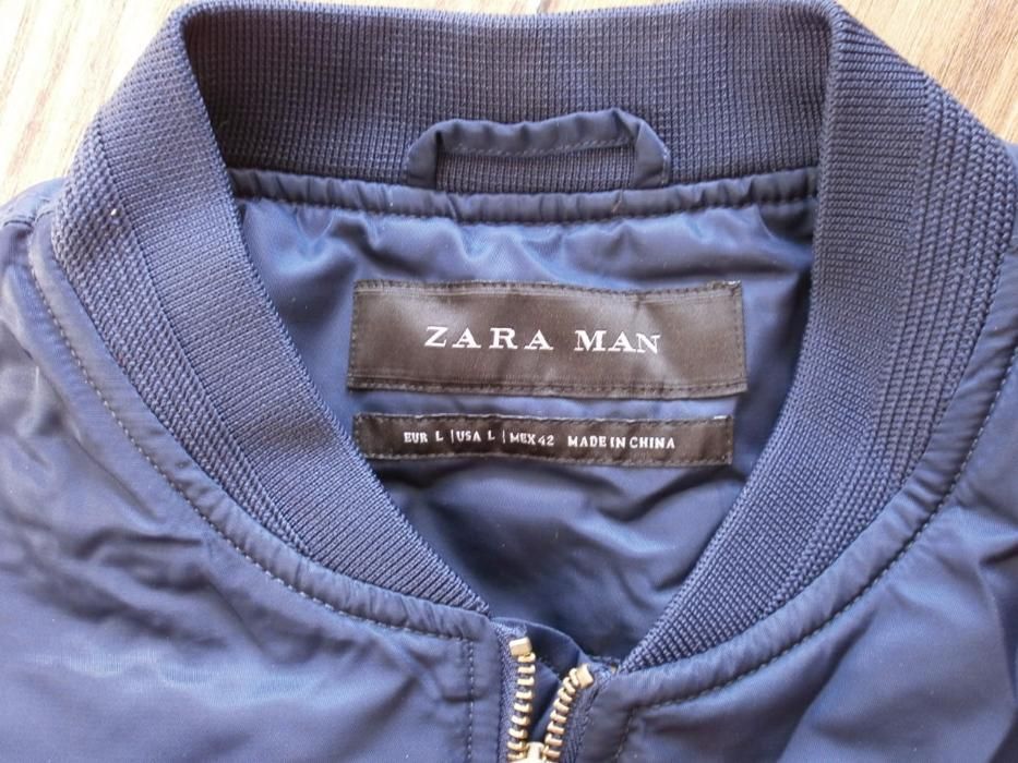 L Zara Men Bomber Jacket With back slogan