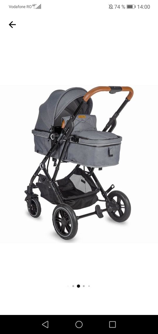 Carucior 3 in 1 ultracompact Coccolle Ravello Urban Grey, Gri