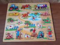 Set puzzle Einhorn incastru de lemn -  23 de piese