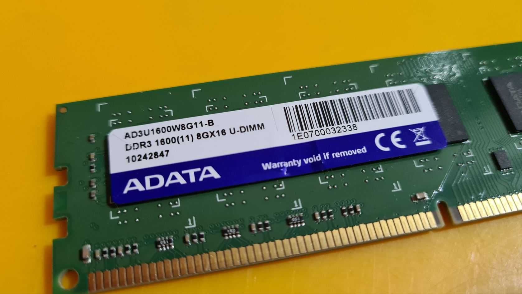 8GB DDR3 Desktop,1x8GB,ADATA,1600Mhz,CL11,Doble Sided