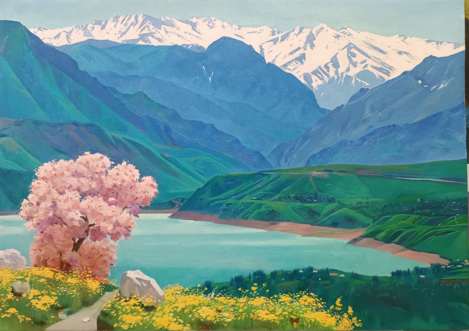 Пейзаж "Гора Ташкента" 50×70см. х.м.
