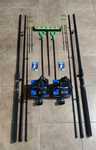 Set 2 Lansete Feeder 3,90m, 180 Gr+2 Mulinete 6000+Senzori+Suporti