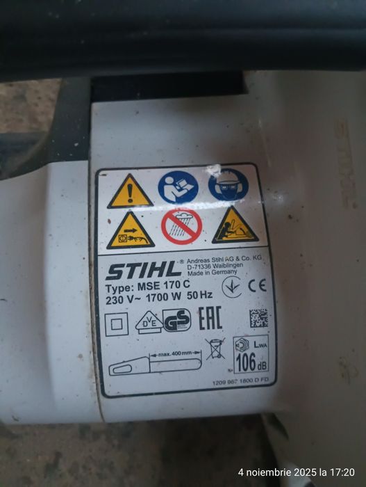 Drujba Stihl electrica și Stihl 231 C