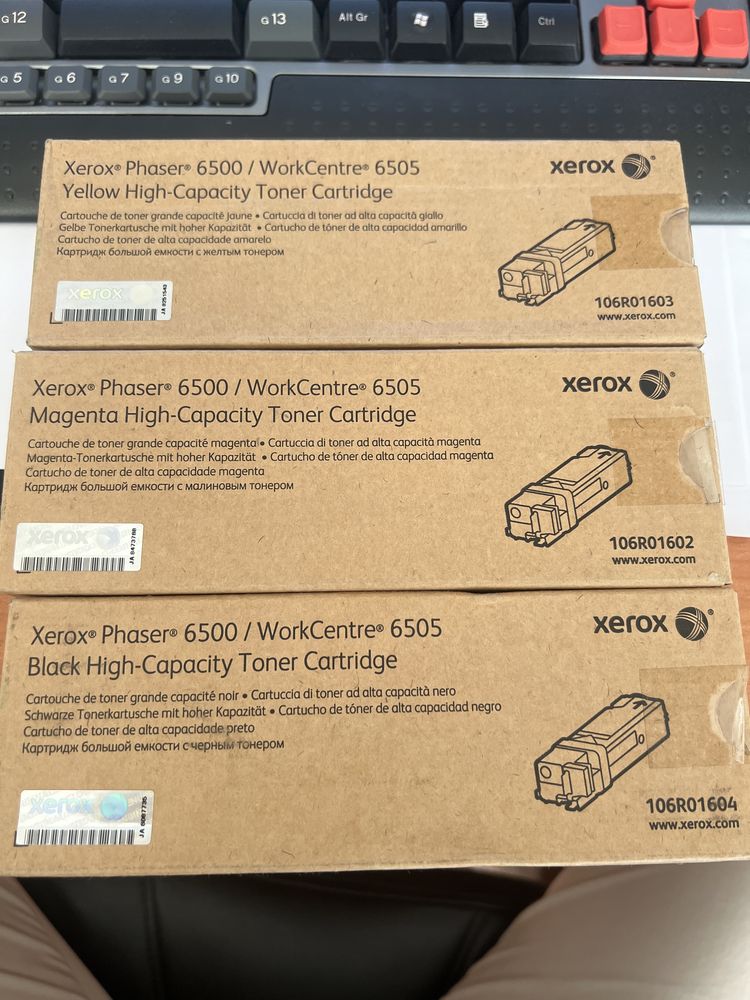 Оригинальные цветные картриджи для Xerox WC 6500/6505