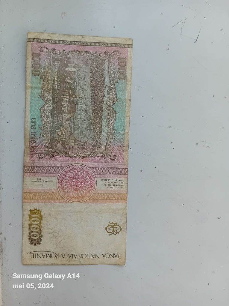 Bancnota cu imaginea  lui  Mihai  Eminescu,  emisiune septembrie  1991