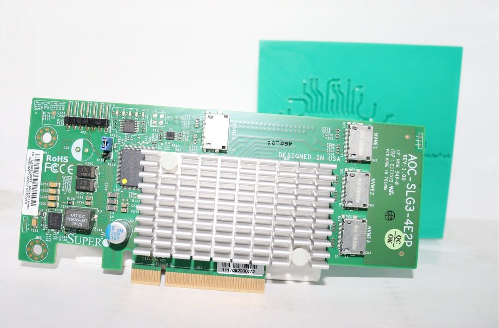 Placa de Extensie Stocare NVME Oculink Supermicro AOC-SLG3-4E2P