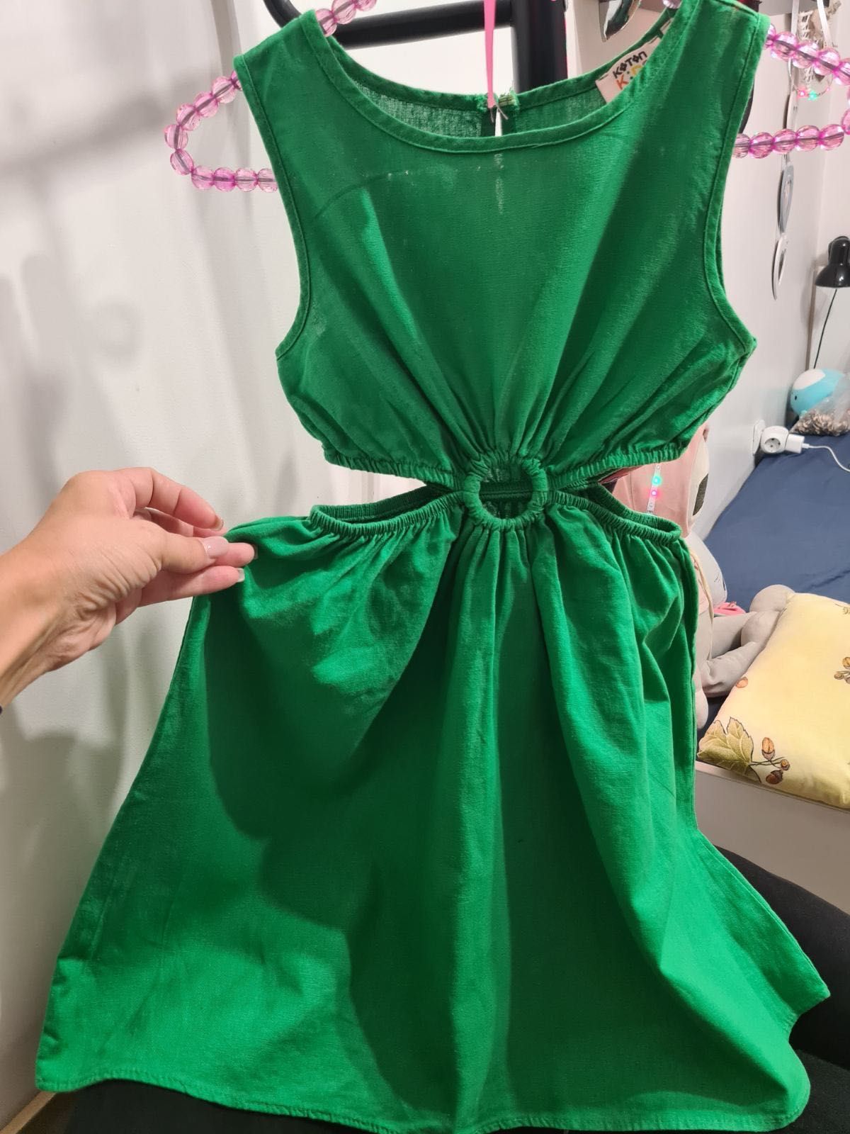 Детска зелена рокля Koton