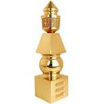 Pagoda celor 5 elemente din metal auriu 19 cm - Remediu feng shui