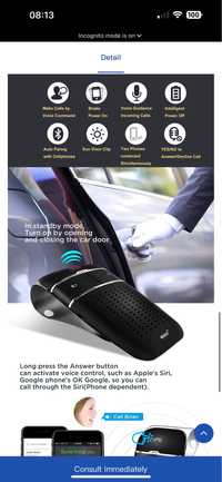 Modulator / Speaker CarKit Bluetooth 5.0 SOAIY