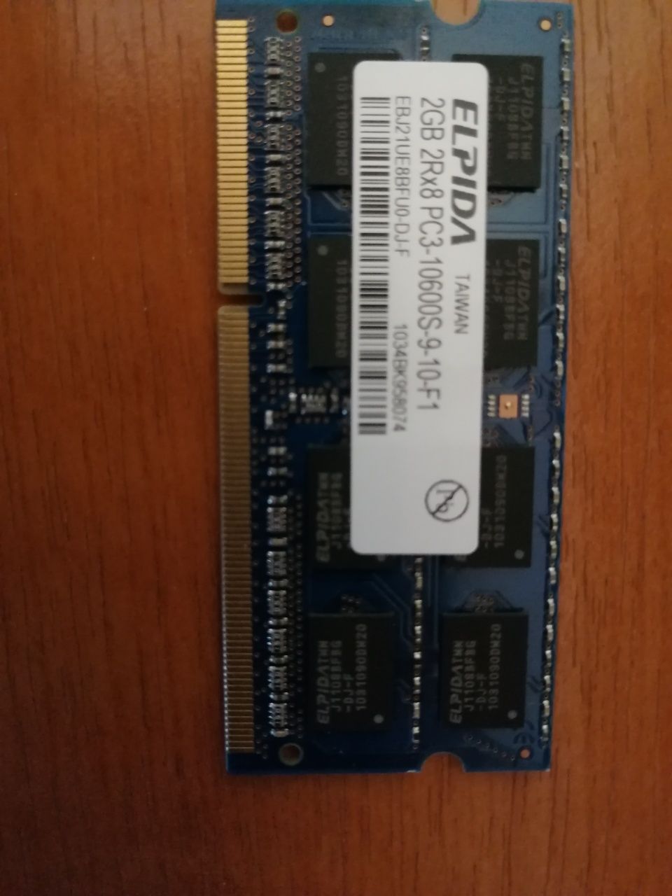 2GB RAM DDR3 SODIMM памет 1.5V Elpidia