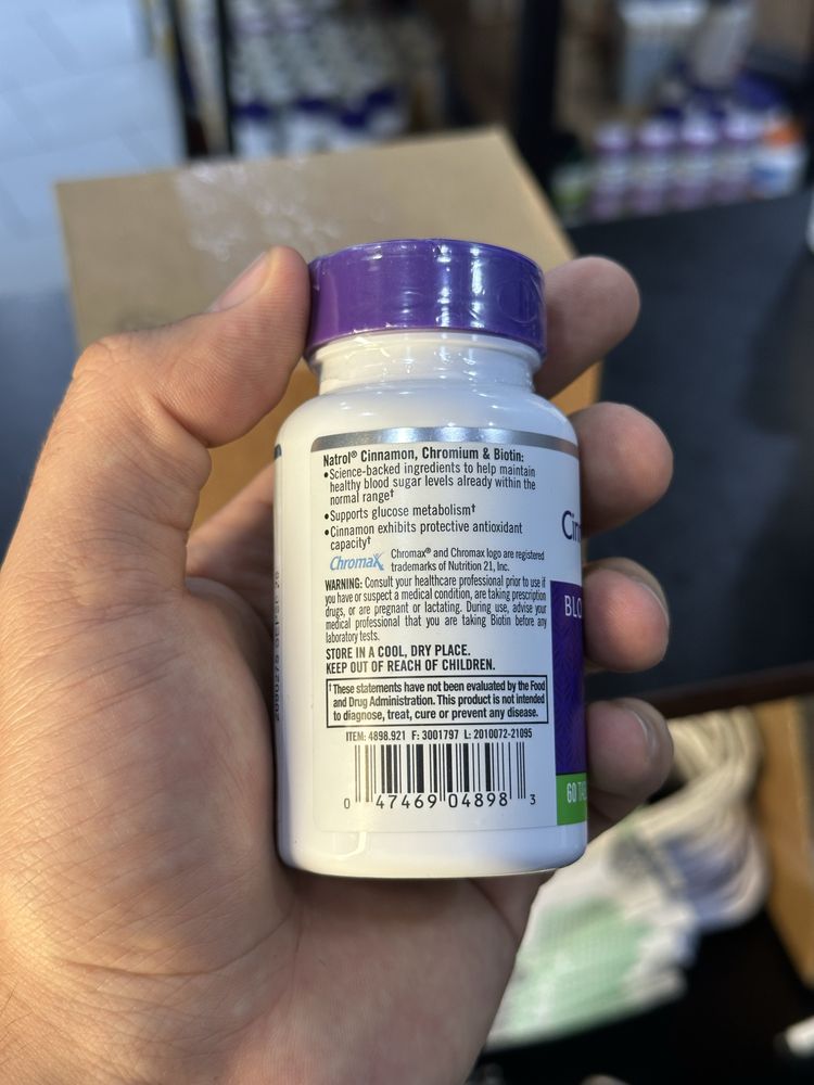 Natrol Cinnamon, Chromium & Biotin 60 таблеток