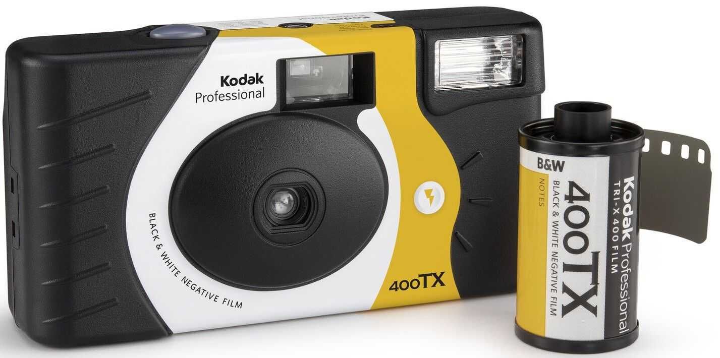 Компактен фотоапарат Kodak Tri-X 400 Single-Use Flash Camera, черен