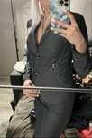 Costum elegant gri Lady Lux