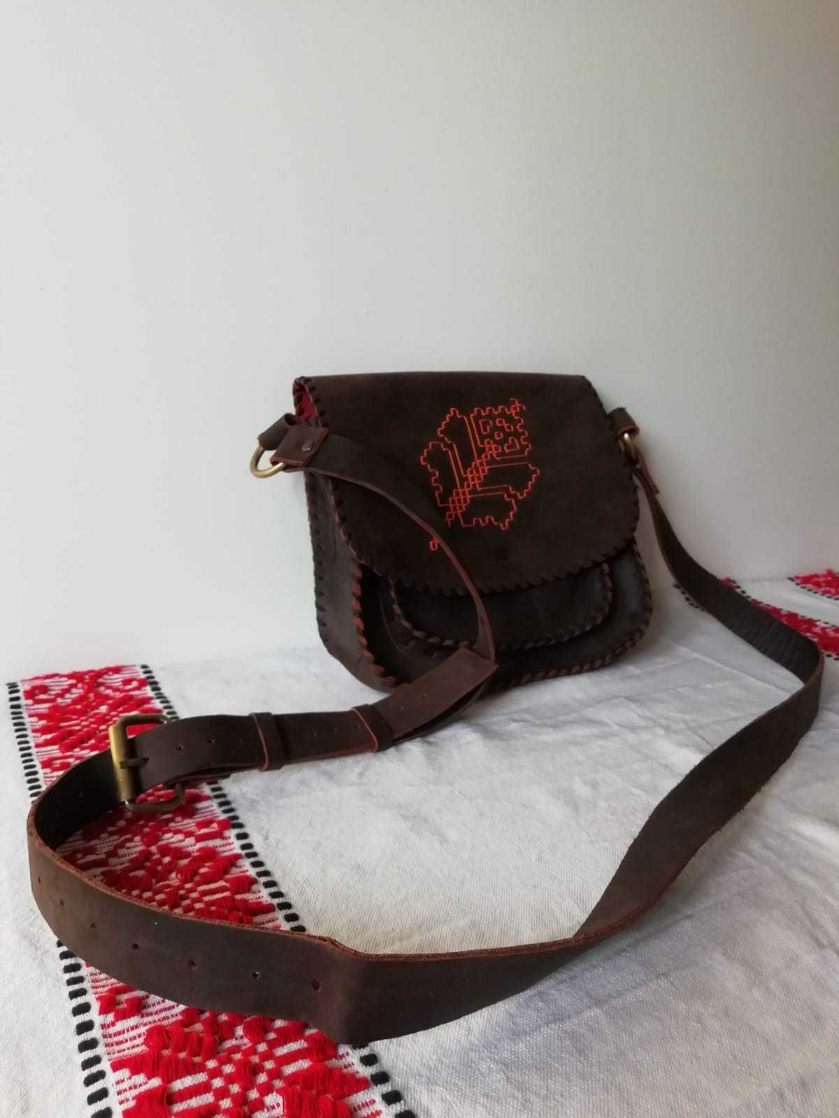 Geanta piele naturala cross body