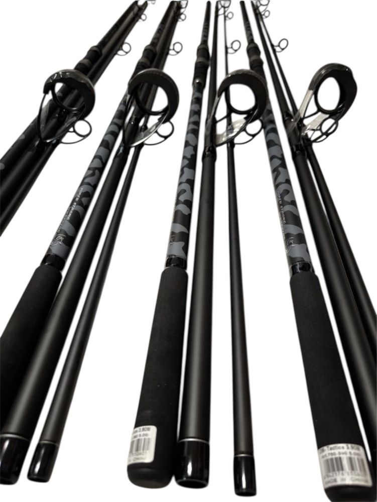 SET 4 Lansete Diamant alb Tactics 3.90m 5LBS 3 segmente + 4 Mulinete