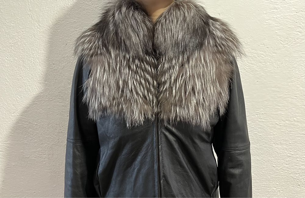 Кожаная куртка песец