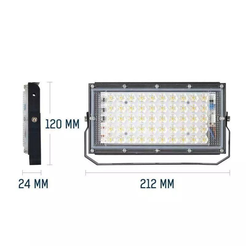 Reflector proiector lampa LED SMD - 12V/50W alb rece camping pescuit