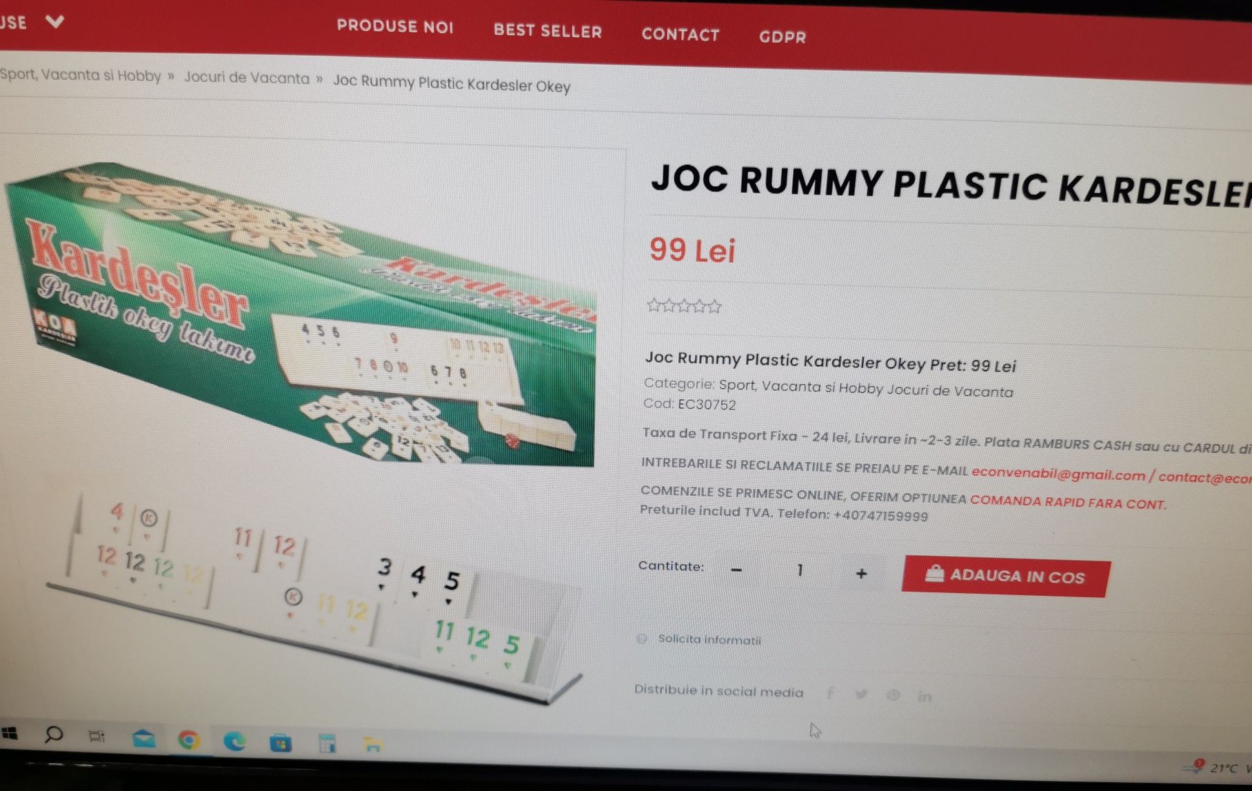 Vând  joc rummy nou sigilat