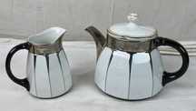 Set cana de cafea sau ceai si canuta de lapte Art Deco