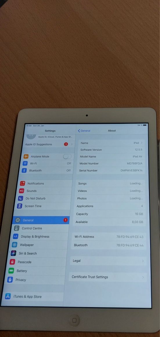 Ipad Air 16gb A1474