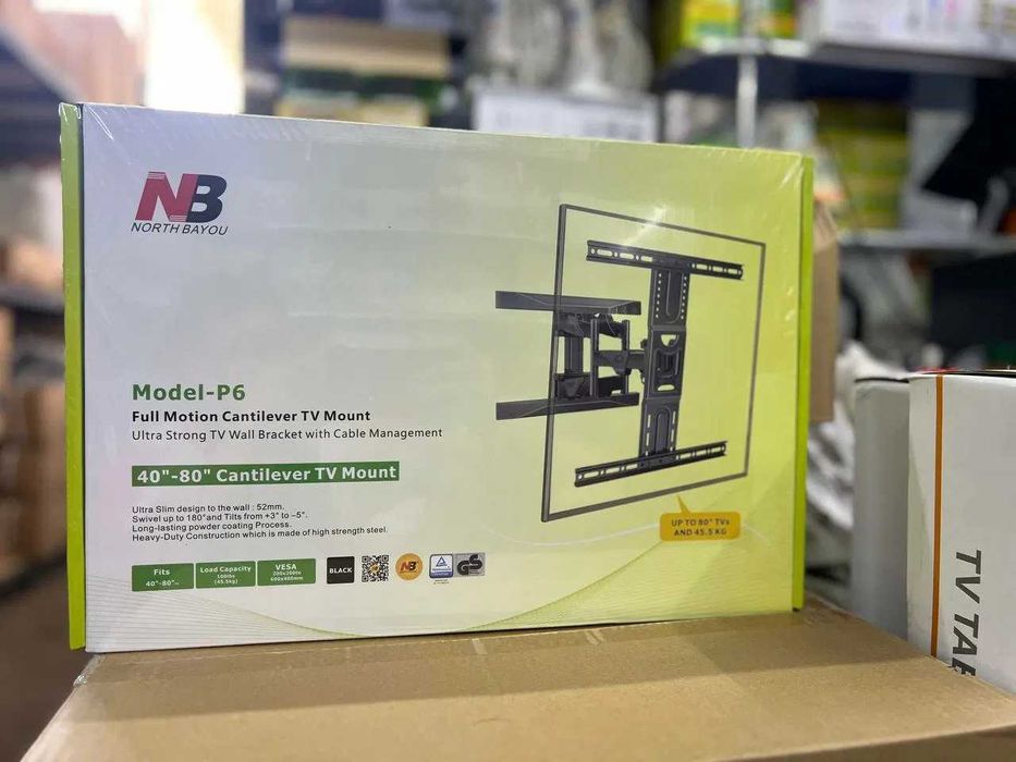 Кронштейн NB P6 для телевизоров 40–80" до 45 кг. Есть доставка
