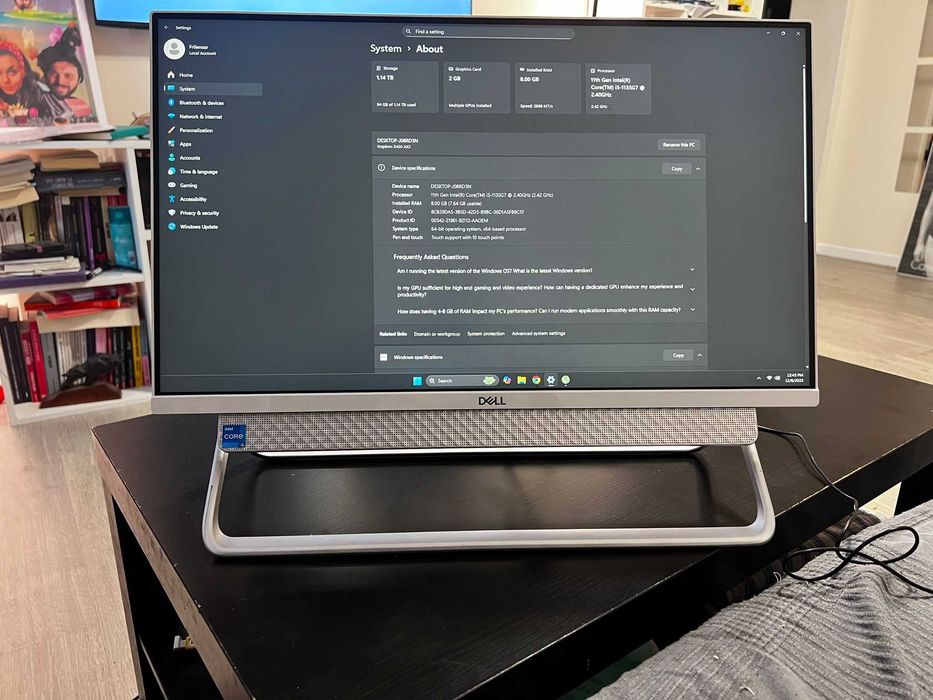 Sistem All-in-One Dell i5-1135G7,  8GB DDR4, 256GB SSD + 1TB HDD