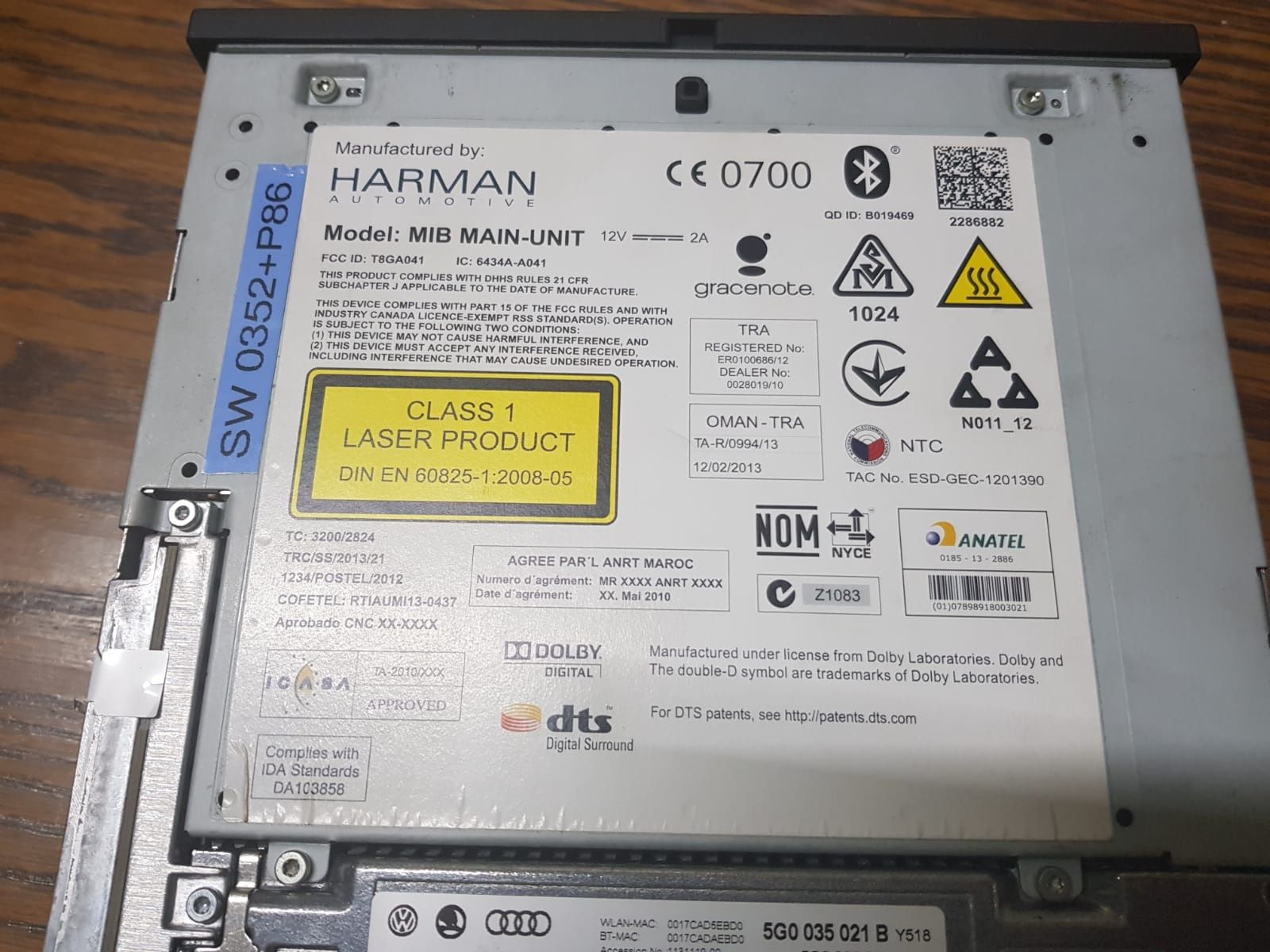 Vand display fara rama si unitate muzica Harman Kardon Golf 7