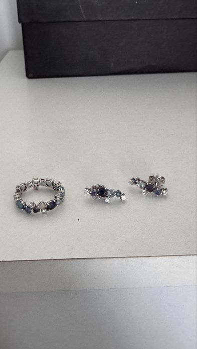 Inel si cercei kultho safire si diamante