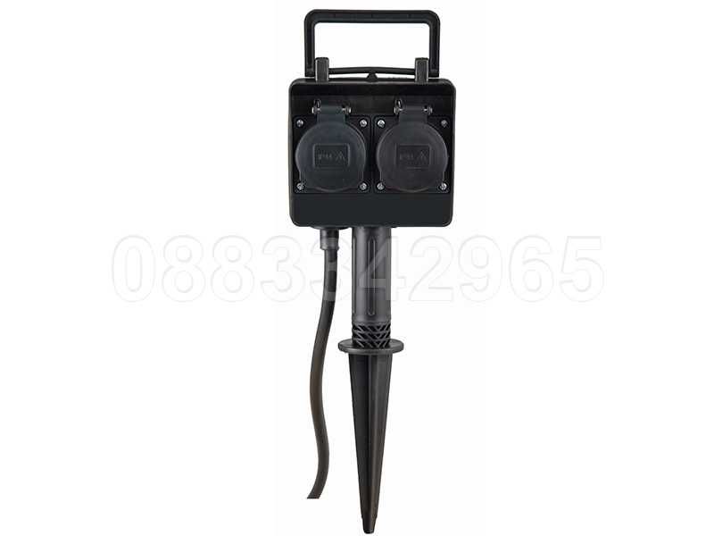 НОВИ!  Рзклонител двоен външен с таймер IP44 3680W 16(2)А