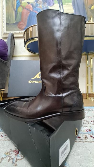 Сапоги,Ерлерге арналған саптама етік,таза былғарыдан.