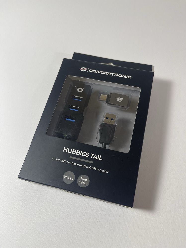 HUBBIES TAIL 4-Port USB 3.0 Hub with USB-C OTG Adapter