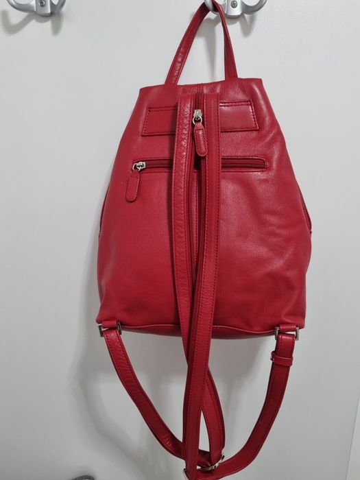 Rucsac PICARD, piele naturala roșie.