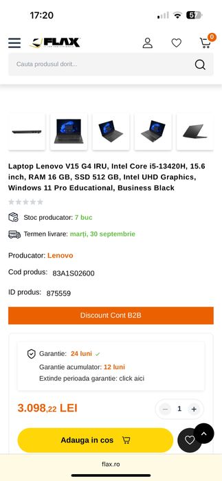Laptop Lenovo V15 G4 IRU