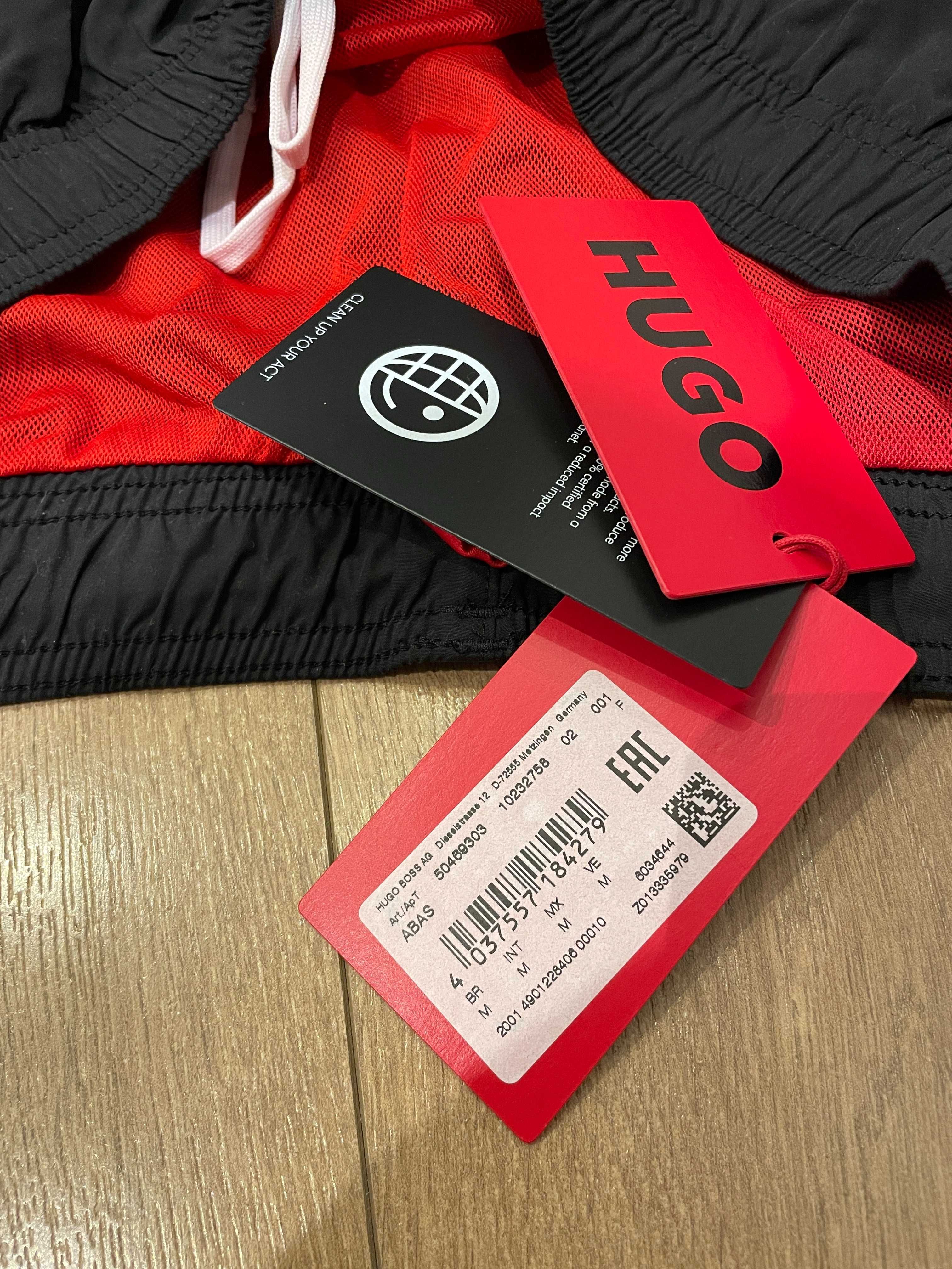 HUGO BOSS, Оригинални Плувни шорти Abas, Черен Regular Fit, размер: М