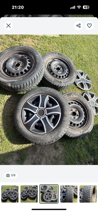 Jante golf 5, cu cauciucuri Noi  de iarnă.