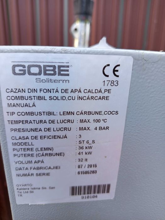 Vând centrala pe lemne și carbune